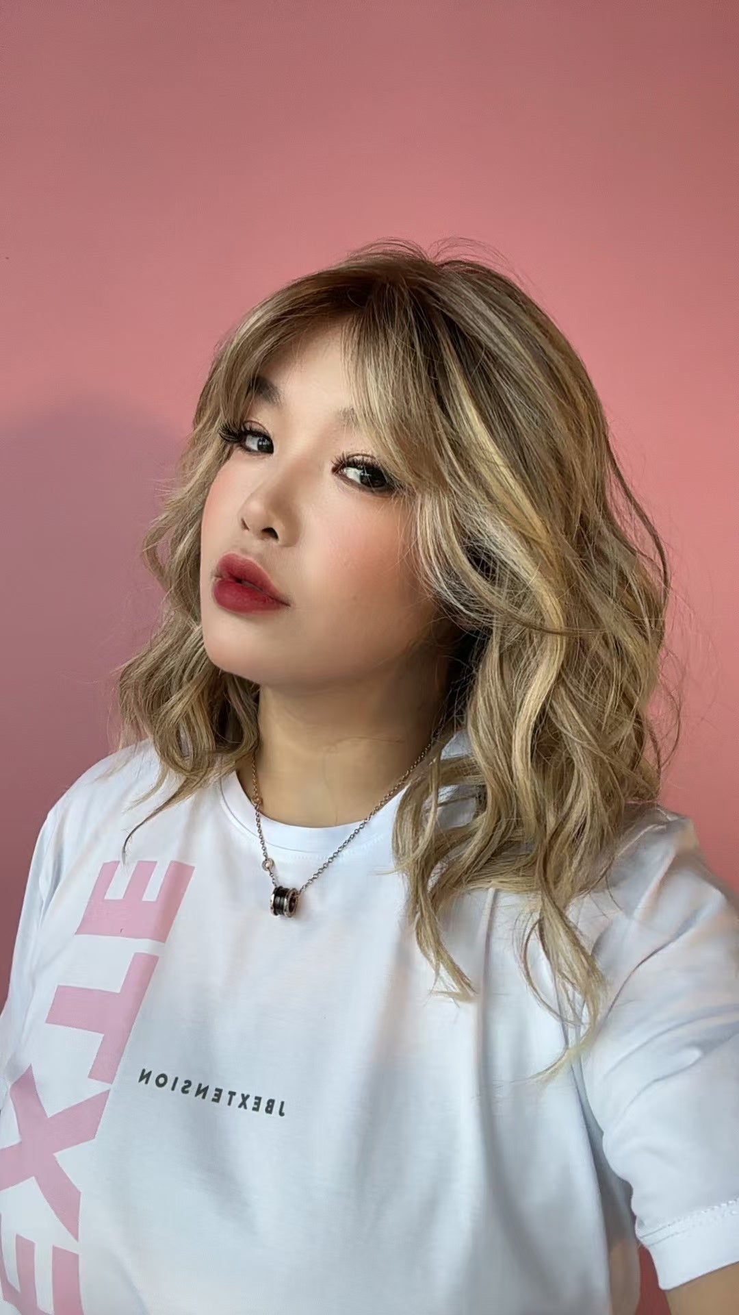 [PRE-ORDER] JBEXTENSION 14 Inches Curly Mix Blonde Wig with Bangs Pre-Cut T Part Snowflake Lace Frontlace Glueless Wig GLORIA MIX BLONDE Alexwigs