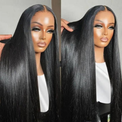 +$9.9 Get A Wig | Drawstring Cap Glueless 13x4 Frontal Lace Human Hair Wig Straight Pre-Cut Lace 220% Density Alexwigs
