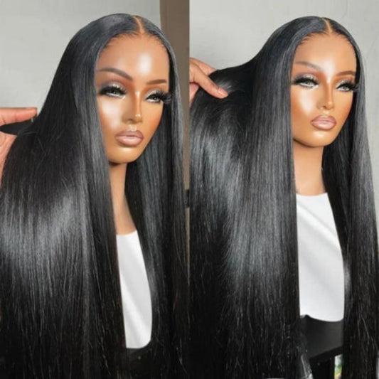 +$9.9 Get A Wig | Drawstring Cap Glueless 13x4 Frontal Lace Human Hair Wig Straight Pre-Cut Lace 220% Density Alexwigs