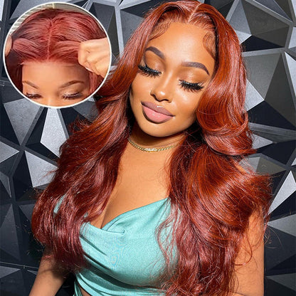 #33 Reddish Brown Color Upgrade 8*5 Pre Cut HD Lace Closure Wigs Glueless Ready & Go Wig Alexwigs