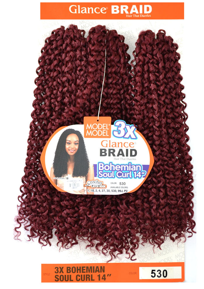 Model Model Glance Braid 3X BOHEMIAN SOUL CURL 14 Inch Alexwigs