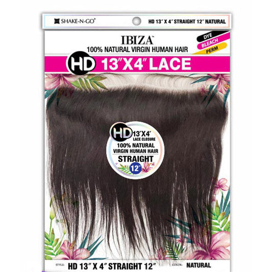 Freetress Ibiza 100% Natural Virgin Human Hair HD 13X4 Lace Closure - STRAIGHT 12" Alexwigs