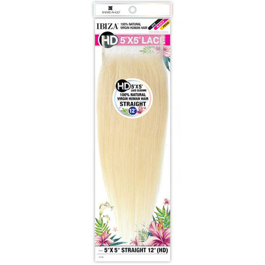 Shake N Go 100% Virgin Human Hair 5X5 HD Lace Closure - STRAIGHT 12 Alexwigs