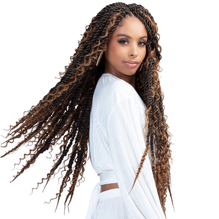 Bobbi Boss Infusion Human Hair Curl Crochet Braids - HBF002 DEEP CURL BOHO TWIST 24" Alexwigs