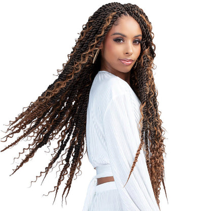 Bobbi Boss Infusion Human Hair Curl Crochet Braids - HBF002 DEEP CURL BOHO TWIST 24" Alexwigs