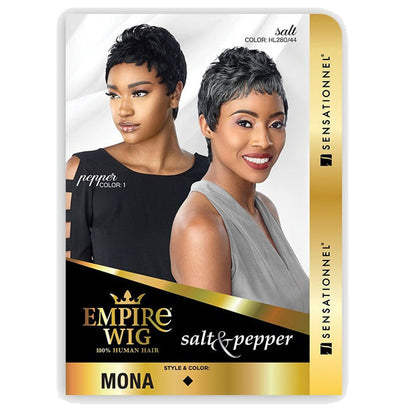 Sensationnel Salt & Pepper Human Hair Empire Wig MONA Alexwigs