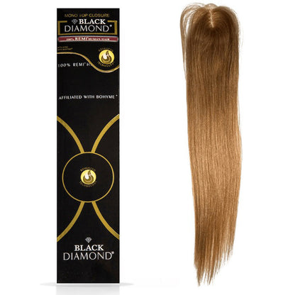 Black Diamond 100% Remi Human Hair Mono Top Closure - STRAIGHT 12"