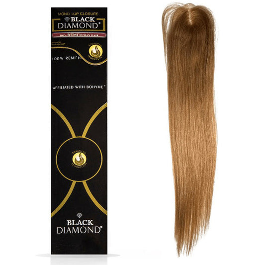 Black Diamond 100% Remi Human Hair Mono Top Closure - STRAIGHT 12"