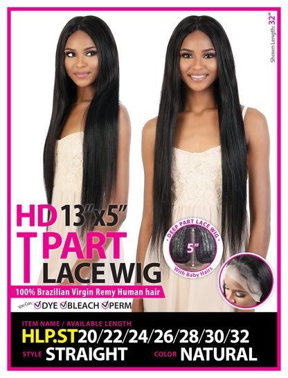 Beshe Seduction 100% Brazilian Virgin Remy Human Hair HD 13"x5" T Part Lace Wig - HLP.ST STRAIGHT 20-32"