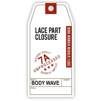 Sensationnel Bare & Natural 100% Virgin Remi Human Hair Lace Part Closure - 7A BODY WAVE 10" Alexwigs