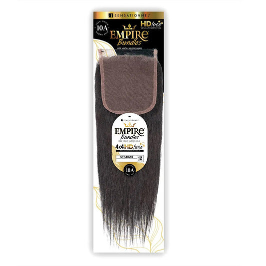 Sensationnel Empire Bundles 100% Human Hair 4X4 HD Lace Closure - STRAIGHT Alexwigs