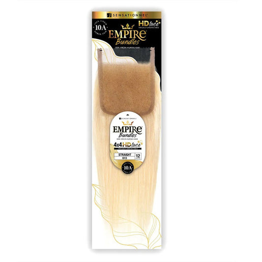 Sensationnel Empire Bundles 100% Human Hair 4X4 HD Lace Closure - STRAIGHT Alexwigs