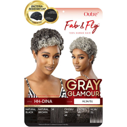 Outre Fab & Fly Gray Glamour 100% Human Hair Wig - HH-DINA Alexwigs