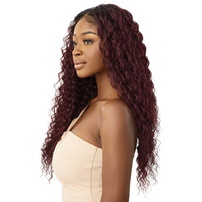 Outre Purple Pack Brazilian Boutique Human Hair Blend Weave - VIRGIN LOOSE DEEP 4PCS (18/20/22 inch + 4 inch lace closure) Alexwigs