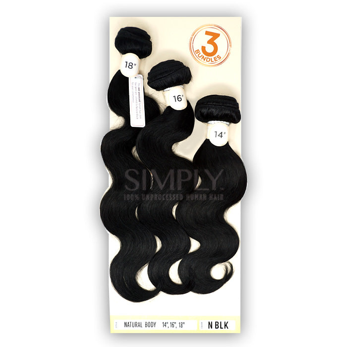 Outre Simply 100% Non-Processed Human Hair Weave Bundle - NATURAL BODY Alexwigs