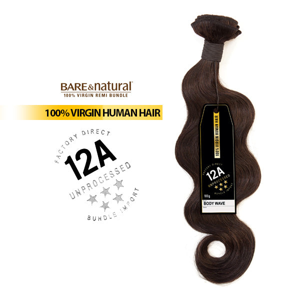 Bare & Natural Unprocessed 100% Virgin Human Hair BODY WAVE 12A 10-22