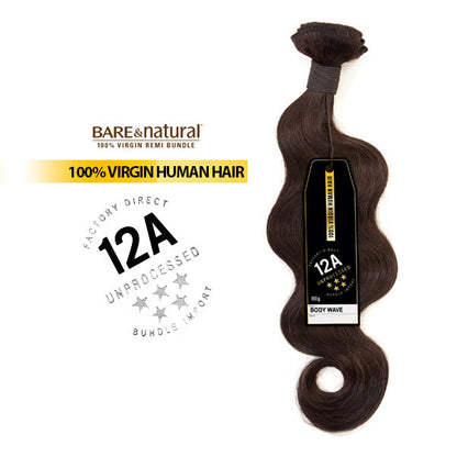 Bare & Natural Unprocessed 100% Virgin Human Hair BODY WAVE 12A 10-22