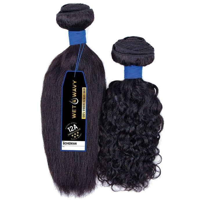 Sensationnel 12A Unprocessed 100% Virgin Human Hair Wet & Wavy Weave - BOHEMIAN 10"-18" Alexwigs