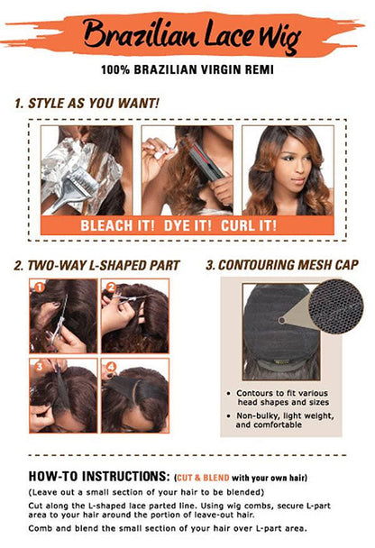 Sensationnel Bare & Natural 100% Virgin Remi Brazilian Lace Wig NATURAL BOHEMIAN Alexwigs