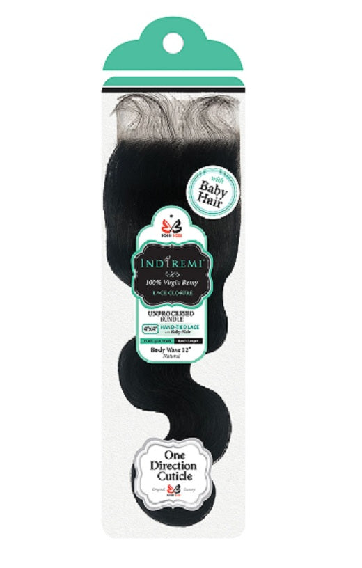 Bobbi Boss Indi Remi 100% Unprocessed Human Hair 4X4 Lace Closure - BODY WAVE Alexwigs