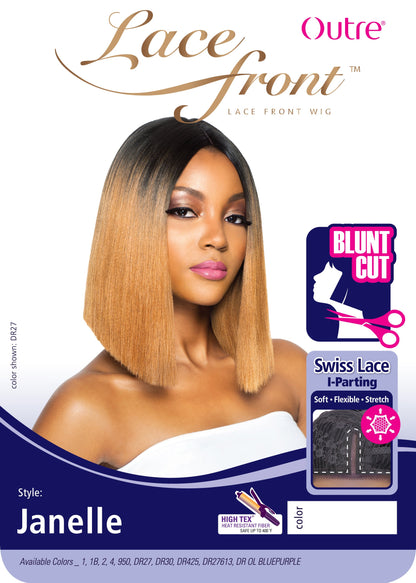 Outre Blunt Cut Swiss Lace Synthetic I-Parting Lace Front Wig JANELLE Alexwigs