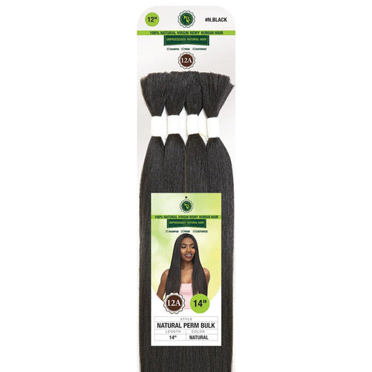Janet Collection 100% Natural Virgin Remy Human Hair Braids 12A - NATURAL PERM BULK 12"/14"/16" Alexwigs