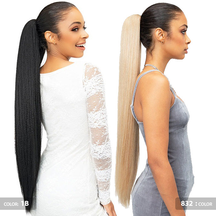 Janet Collection Synthetic Noir Everytime Drawstring Ponytail - OLIVIA LONG Alexwigs