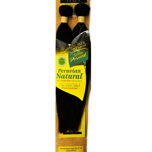 Janet Collection Steam Permed 100% Virgin Remy Human Hair Weave - PERUVIAN NATURAL 22-24" (2 Pcs) Alexwigs