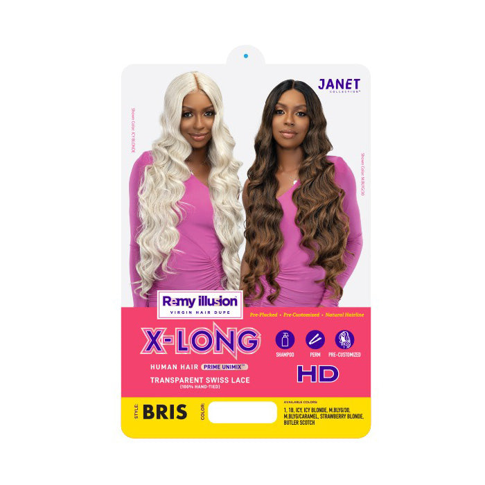 Janet Collection Remy Illusion X-Long Human Hair Mix HD Lace Wig - BRIS Alexwigs