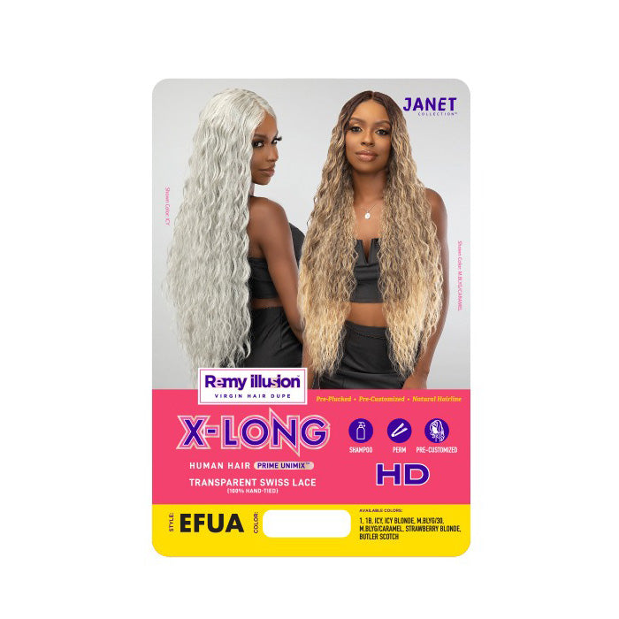 Janet Collection Remy Illusion X-Long Human Hair Mix HD Lace Wig - EFUA Alexwigs