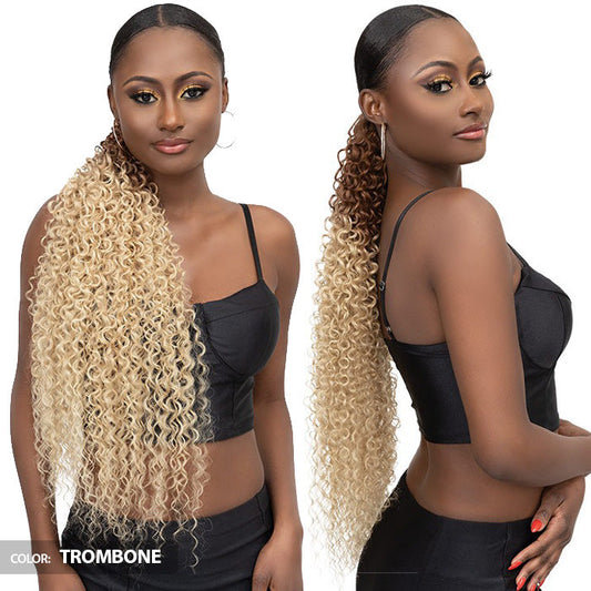 Janet Collection Remy Illusion Ponytail - WATER WAVE 32" Alexwigs
