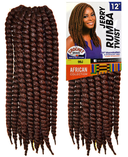 Sensationnel African Collection Crochet Braid - JERRY RUMBA TWIST 12" Alexwigs