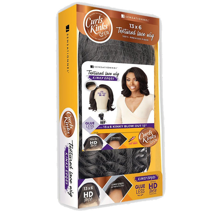 Sensationnel Curls Kinks Glueless HD 13x6 Lace Front Wig - 13x6 KINKY BLOW OUT 12" - Kinky Edges Alexwigs