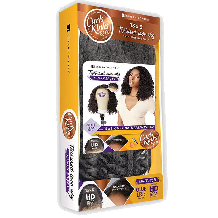 Sensationnel Curls & Kinks Glueless 13x6 HD Lace Front Wig - 13x6 KINKY NATURAL WAVE 14 - Kinky Edges Alexwigs