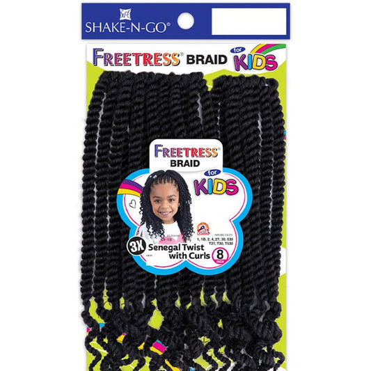 Freetress 3X Kids Pre-Looped Crochet Braid - SENEGAL TWIST WITH CURLS 8" Alexwigs