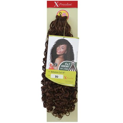 Outre X-Pression 4 In 1 Pre Loop Crochet Braid BAHAMAS CURL 14 Inch Alexwigs