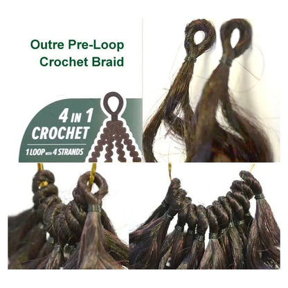 Outre X-Pression 4 In 1 Pre Loop Crochet Braid BAHAMAS CURL 14 Inch Alexwigs