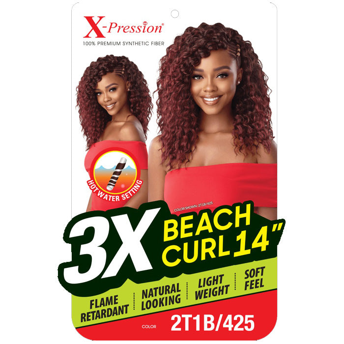 Outre X-Pression Pre-Looped Crochet Braids - BEACH CURL 14" 3X Alexwigs