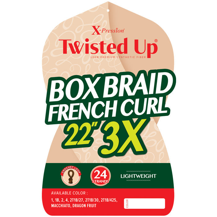 Outre X-Pression Twisted Up Crochet Braid - BOX BRAID FRENCH CURL 22" 3X Alexwigs
