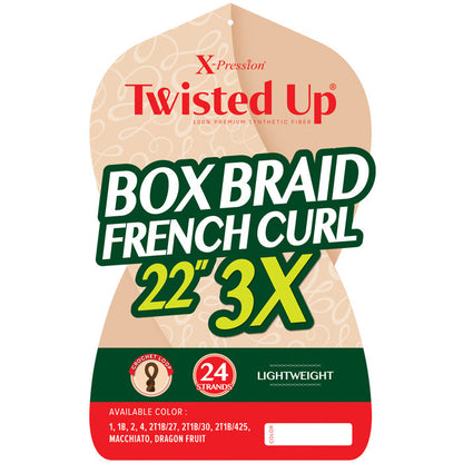 Outre X-Pression Twisted Up Crochet Braid - BOX BRAID FRENCH CURL 22" 3X Alexwigs