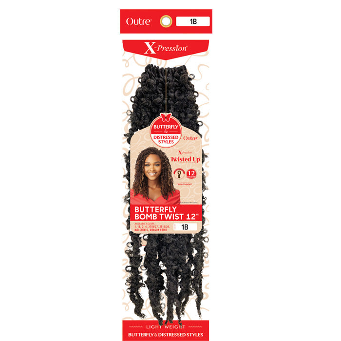 Outre X-Pression Twisted Up Pre-Looped Crochet Braids - BUTTERFLY BOMB TWIST 12" Alexwigs