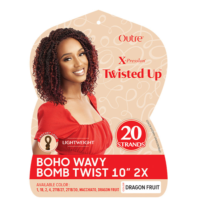 Outre X-Pression Twisted Up Pre-Looped Crochet Braids - BOHO WAVY BOMB TWIST 10" 2X Alexwigs