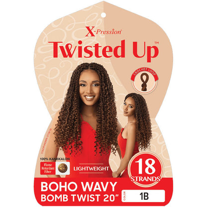 Outre X-Pression Twisted Up Pre-Looped Crochet Braid - BOHO WAVY BOMB TWIST 20" Alexwigs