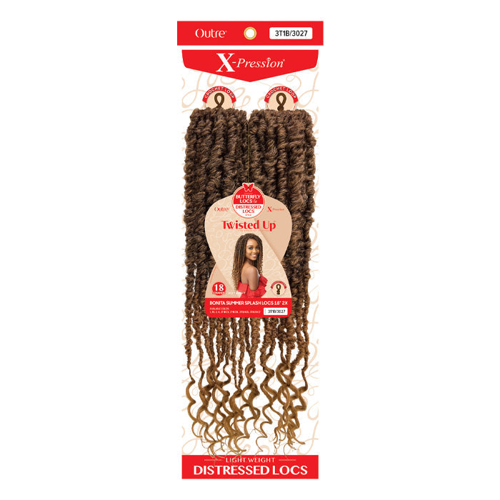 Outre X-Pression Twisted Up Pre-Looped Crochet Braid - 2X BONITA SUMMER SPLASH LOCS 18" Alexwigs