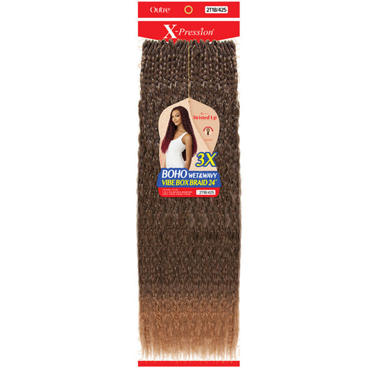Outre X-Pression Twisted Up Crochet Pre-Loop Braid - 3X BOHO WET & WAVY VIBE BOX BRAID 24" Alexwigs