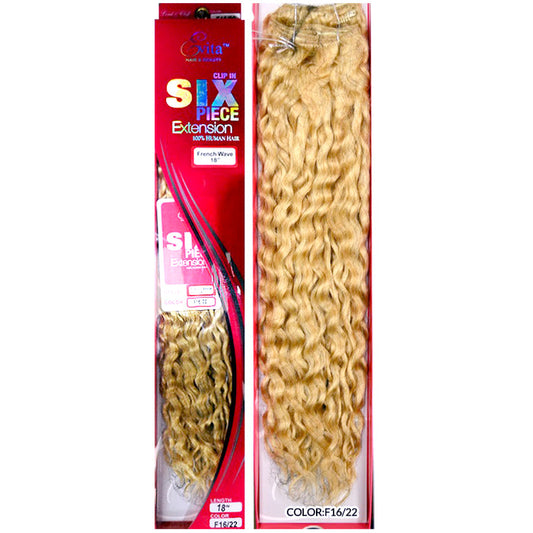 Lord & Cliff Evita 100% Human Hair Clip-In Extension - FRENCH WAVE 6 PCS 18" Alexwigs