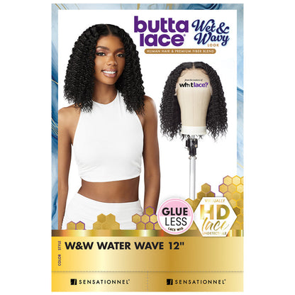 Sensationnel Butta Lace Wet and Wavy Glueless Human Hair Blend HD Lace Front Wig - W&W WATER WAVE 12 Alexwigs