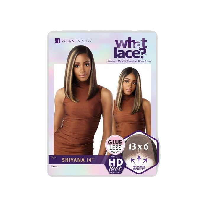 Sensationnel What Lace Human Hair Blend Glueless 13X6 HD Lace Front Wig - SHIYANA 14" Alexwigs