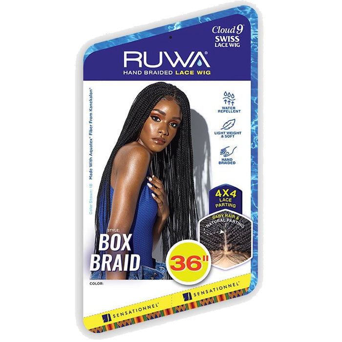 Sensationnel Cloud 9 Ruwa 4x4 Swiss Lace Hand-Braided Front Wig - BOX BRAID 36" Alexwigs
