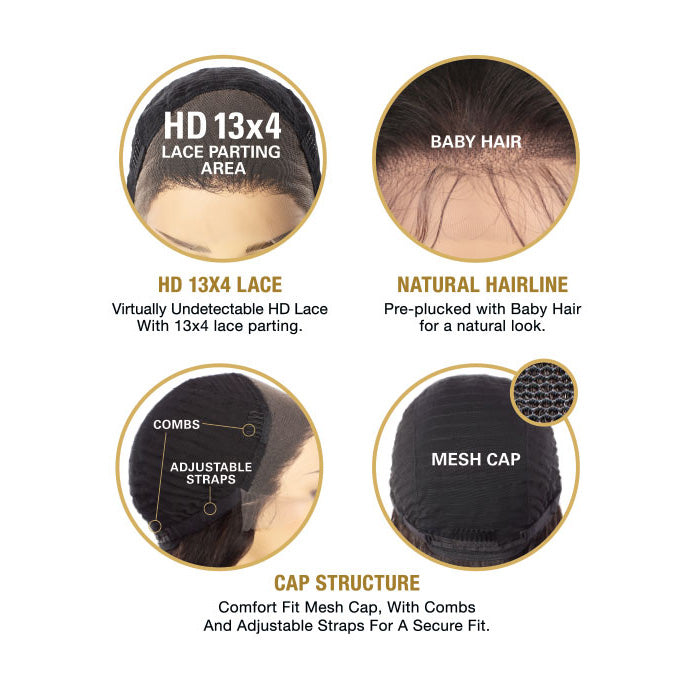 Sensationnel 100% Unprocessed Human Hair 13X4 HD Lace Wig - BODY WAVE 24 Alexwigs